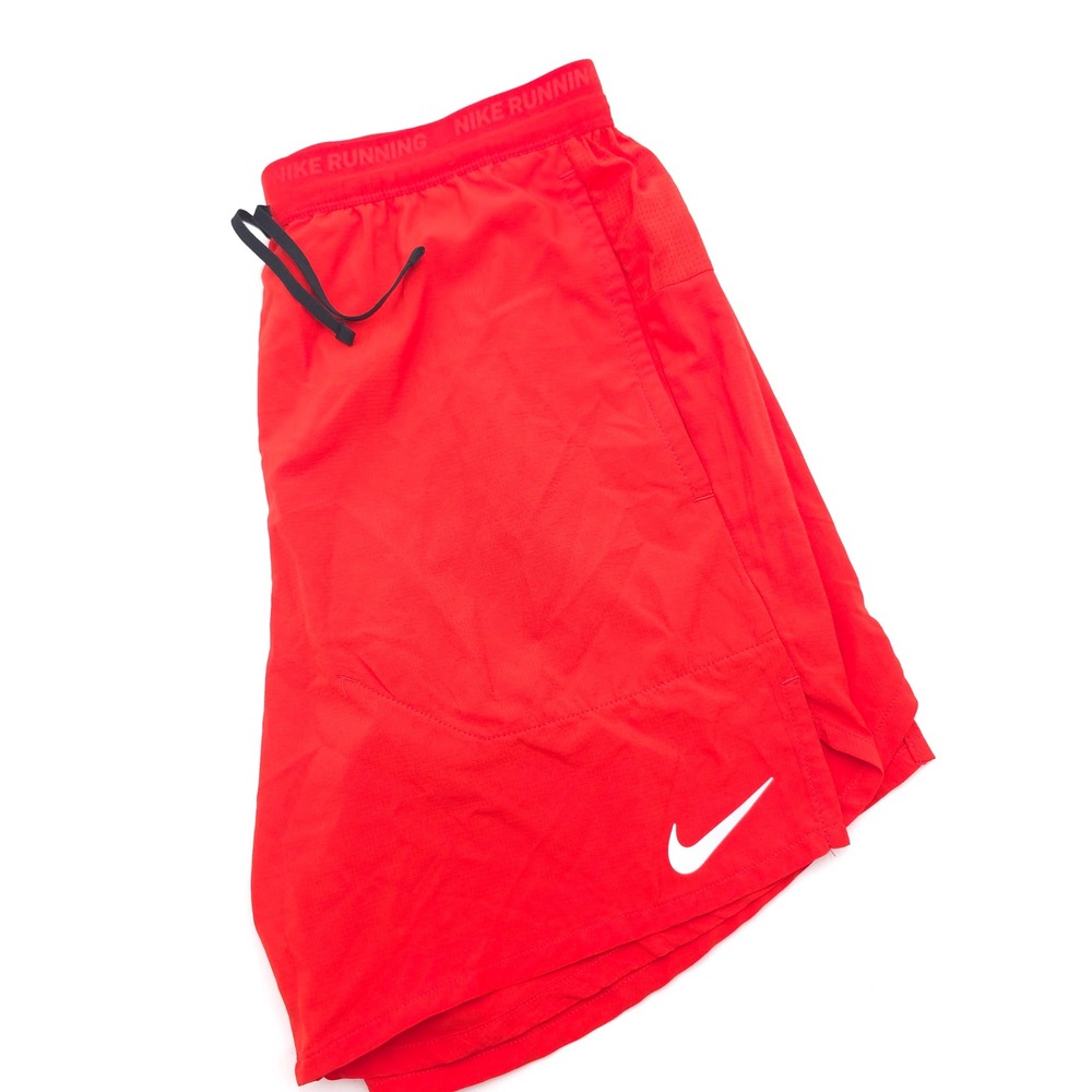 Nike Mens Dri-FIT Running Shorts Red Size S DM4741-657 7 Inch Inseam Lightweight
